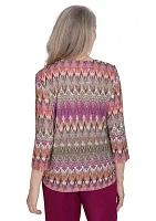 Women's Wine Country Chevron Texture Top