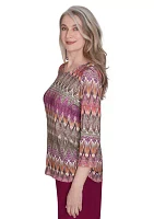 Women's Wine Country Chevron Texture Top