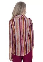 Women's Wine Country Mélange Spliced Stripe Top