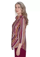 Women's Wine Country Mélange Spliced Stripe Top