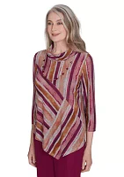 Women's Wine Country Mélange Spliced Stripe Top