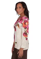 Women's Wine Country Watercolor Floral Top