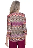 Petite Wine Country Chevron Texture Top