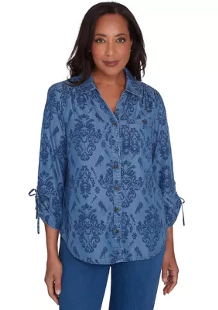 Women's Harvest Moon Medallion Tencel Shirt