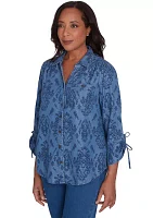 Women's Harvest Moon Medallion Tencel Shirt