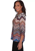 Women's Harvest Moon Chevron Texture Top