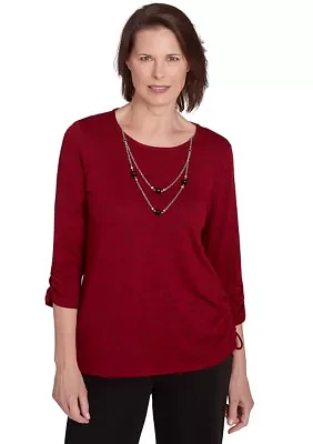 Women's Runway Ready Melange Top with Side Tie