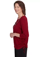 Women's Runway Ready Melange Top with Side Tie