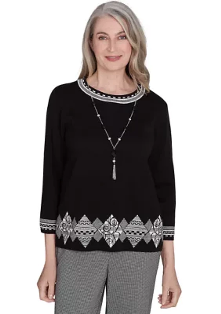 Women's Runway Ready Diamond Border Top