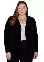 Plus Runway Ready Chenille Cardigan