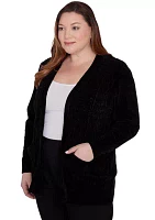 Plus Runway Ready Chenille Cardigan