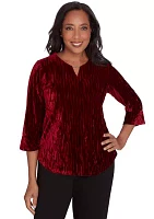 Petite Runway Ready Crushed Velvet Top