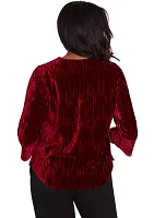 Petite Runway Ready Crushed Velvet Top