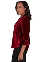 Petite Runway Ready Crushed Velvet Top