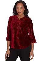 Petite Runway Ready Crushed Velvet Top