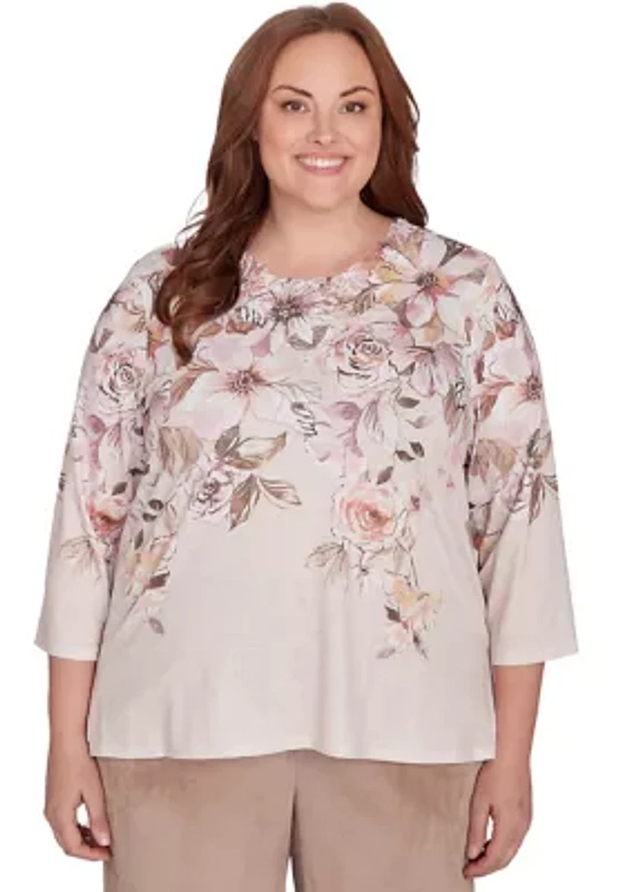 Plus Telluride Floral Yoke Top