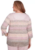 Plus Telluride Stripe Patchwork T-Shirt