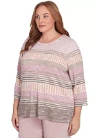 Plus Telluride Stripe Patchwork T-Shirt