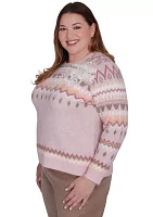 Plus Telluride Fairisle Sweater with Floral Embroidery