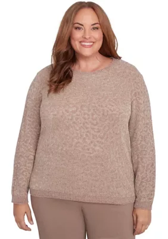 Plus Telluride Textured Metallic Chenille Sweater