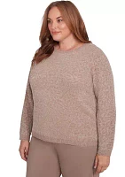 Plus Telluride Textured Metallic Chenille Sweater