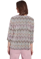 Petite Telluride Chenille Zig Zag Print T-Shirt