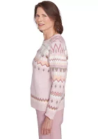 Petite Telluride Fairisle Sweater with Floral Embroidery