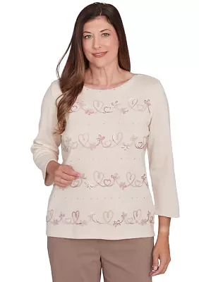 Petite Telluride Biadere Hearts Woven Top