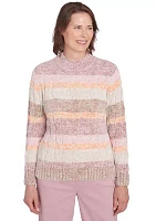 Petite Telluride Spray Dye Chenille Stripe Sweater