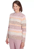 Petite Telluride Spray Dye Chenille Stripe Sweater