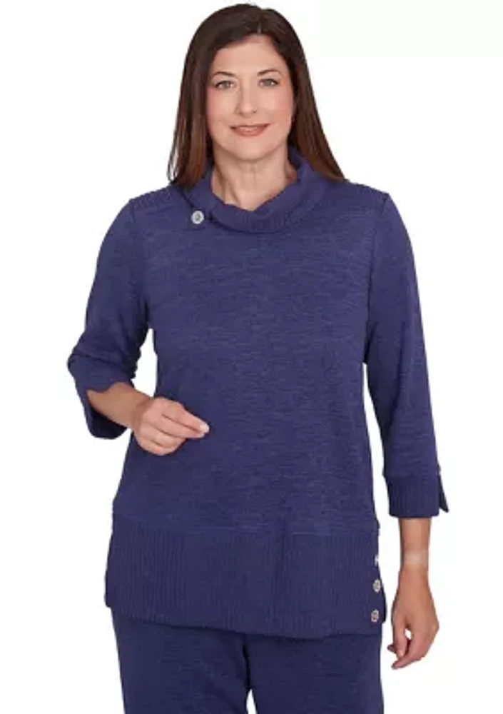 Petite French Quarter Spliced Ribbed Sweater