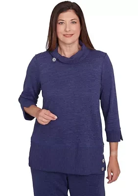 Petite French Quarter Spliced Ribbed Sweater