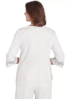 Women's Copenhagen Yoke Medallion Embroidery Top