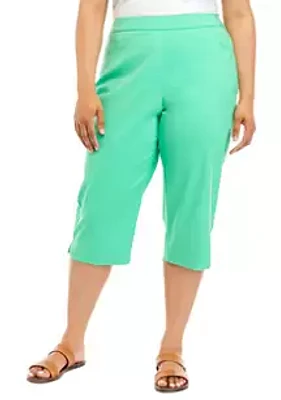Alfred Dunner Plus Size Solid Stretch Allure Bermuda Pants