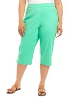 Alfred Dunner Plus Size Solid Stretch Allure Bermuda Pants