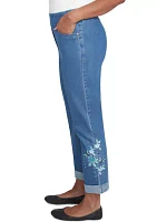 Petite Lake Victoria Embroidered Ankle Pants