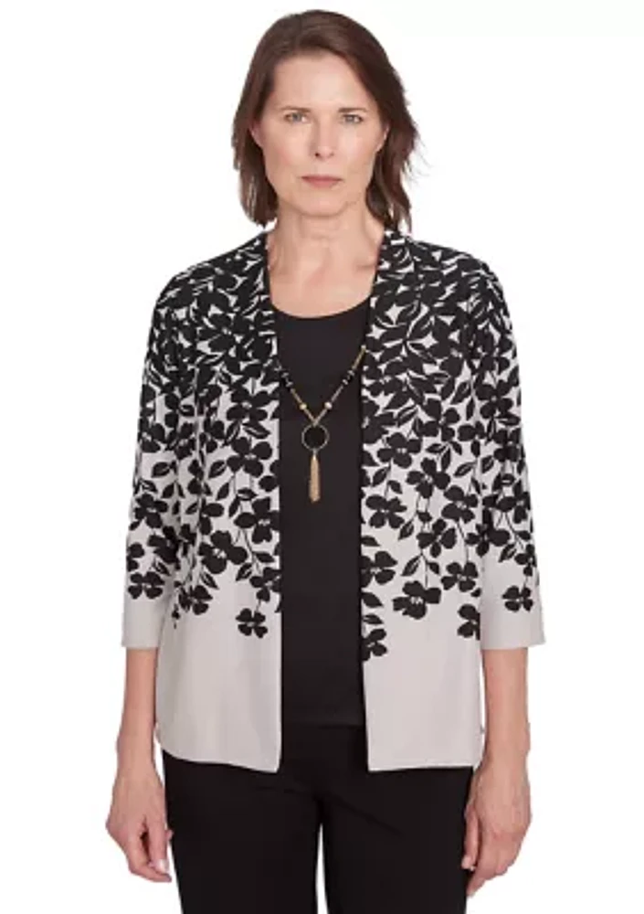 Women's Romancing The Stone Cascade Leaves Two One Cardigan