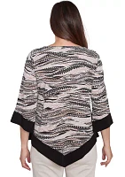 Women's Romancing The Stone Feathers with Trim Top