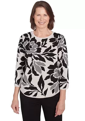 Women's Romancing The Stone Floral Jacquard Top