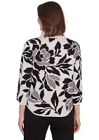 Women's Romancing The Stone Floral Jacquard Top