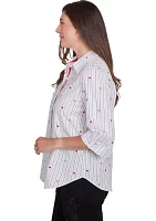 Women's Wild At Heart Stripe Top with Hearts