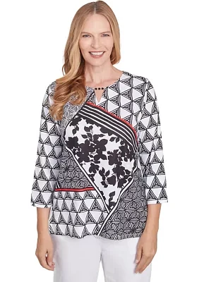 Women's Wild At Heart Geo Patchwork Top