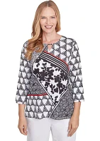 Women's Wild At Heart Geo Patchwork Top