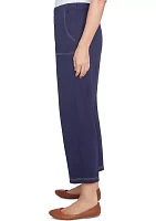 Women's Block Island Embroidered Daisies Ankle Pants