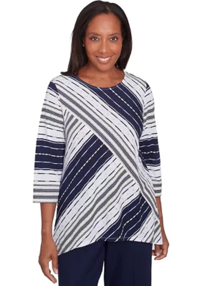 Women's Block Island Spliced Texture Stripe Top