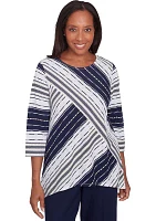 Women's Block Island Spliced Texture Stripe Top