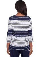 Women's Block Island Spliced Texture Stripe Top