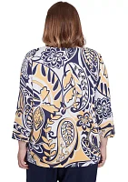 Plus Block Island Drama Paisley Top