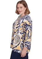 Plus Block Island Drama Paisley Top