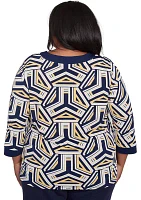 Plus Block Island Geometric with Grommet Trim Top